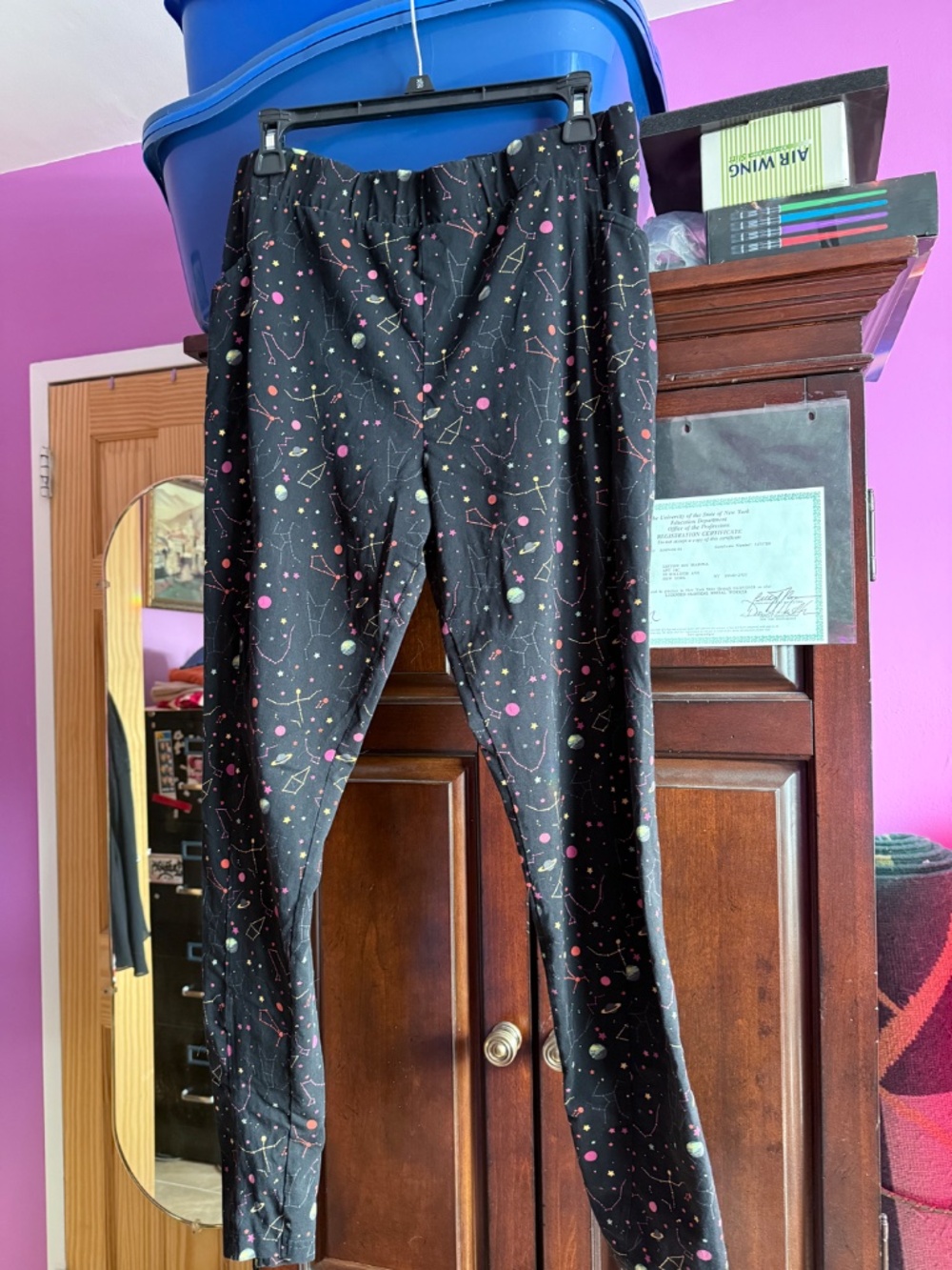 Svaha Leggings 2XL Rainbow Constellation Glow in Dark Large Pockets - Picture 6 of 7